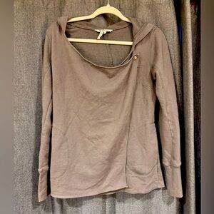 Gray pull over with hood